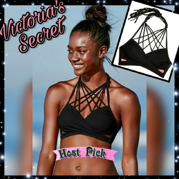 PINK VICTORIA'S SECRET High-Neck Wrap Bikini Top - Picture 2 of 4